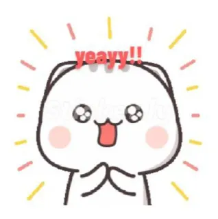 🌷 yeayy!! แมว, น่ารัก, มีความสุข, คาวาอิ, เฉลิมฉลอง, ความสุข telegram sticker