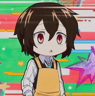 🥐 Osamu Dazai Bungo Stray Dogs Anime, Chibi, Charakter, Bungo Stray Dogs, Osamu Dazai whatsapp sticker