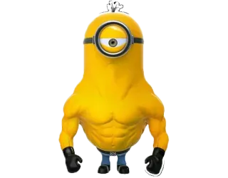 💪 Minion Despicable Me minion, muscle, cartoon, character, funny, despicable me telegram sticker