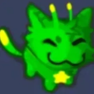 ❇️ zielony, kreskówka, zwierzę, stworzenie, słodki, puchaty telegram sticker