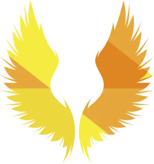 ♍ vleugels, geel, veer, engel telegram sticker