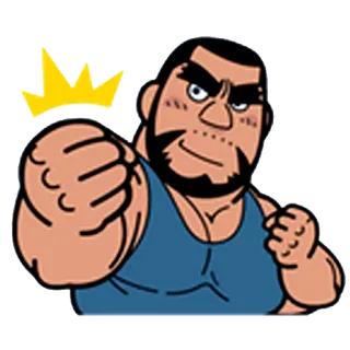 💪 Desenho animado, Irritado, Soco, Homem, Sério, Forte, Durão telegram sticker