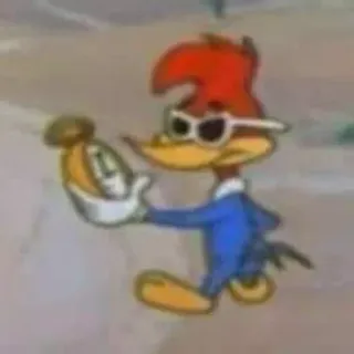 ⏱ Woody Woodpecker 만화, 우디 우드페커, 애니메이션, 새, 캐릭터 telegram sticker