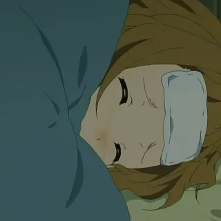 😴 Anime, Malato, Malattia, Ragazza anime, K-On, Cartone animato whatsapp sticker