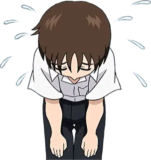 🙏 Anime, Maaf, Membungkuk, Sedih, Air mata, Malu telegram sticker