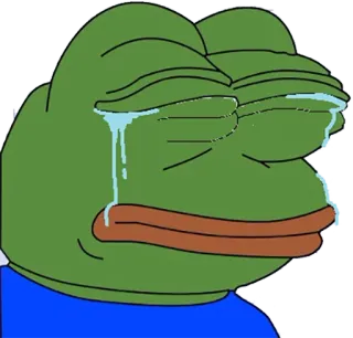😭 Pepe the Frog Pepe la Rana, Meme, Meme de Internet, Triste, Llorando, Rana telegram sticker