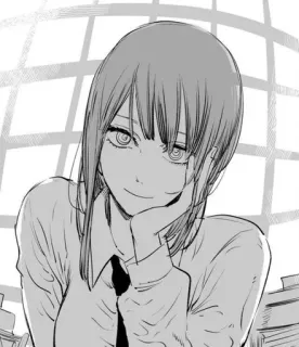 🌟 Makima Chainsaw Man อนิเมะ, มังงะ, เชนซอร์แมน, มาคิมะ, ตัวละครสมมติ whatsapp sticker