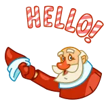👋 Santa Claus HELLO! サンタ, クリスマス, こんにちは, 挨拶, ホリデー, キャンディケイン telegram sticker