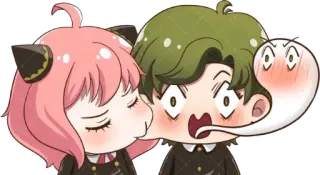 😙 Anya Forger Spy x Family Anime, Beso, Manga, Dibujos animados, Chibi, Spy x Family, Anya, Damian whatsapp sticker
