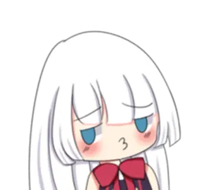 😒 Cartoon, Chibi, Anime, Manga, Süß, Gesichtsausdruck, Kuss telegram sticker