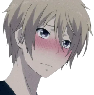 🙈 Anime, Erröten, Junge, Charakter, Süß, Illustration whatsapp sticker
