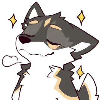 😤 dog, wolf, exhausted, sleepy, tired, animal, cartoon telegram sticker