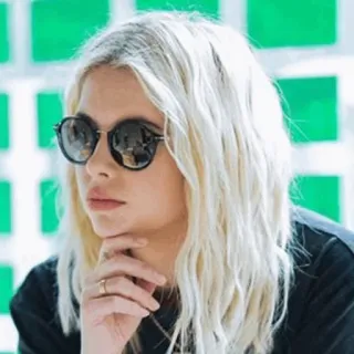 🦌 woman, blonde, sunglasses, portrait, person telegram sticker