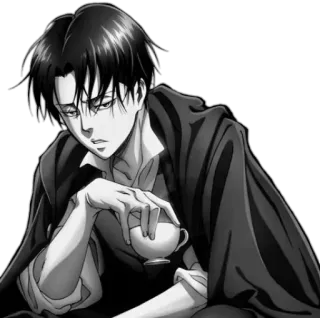 ☕️ Levi Ackerman Attack on Titan anime, manga, levi, attack on titan, character, fanart, soldier, ackerman telegram sticker
