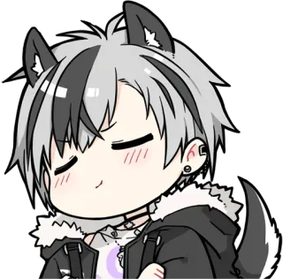 😌 Аниме, Манга, Волк, Кемономими, Милый, Чиби telegram sticker