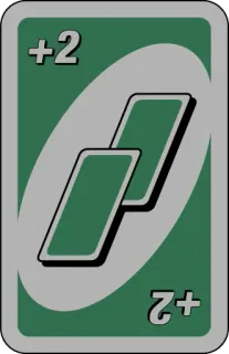 💚 Uno +2 card game, plus two, draw two, uno whatsapp sticker