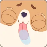 😛 Hund, erschöpft, Cartoon, Tier, süß, quadratisch whatsapp sticker