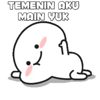 🍡 TEMENIN AKU MAIN YUK Dessin animé, Personnage, Doigt d'honneur, Offensant, Geste telegram sticker