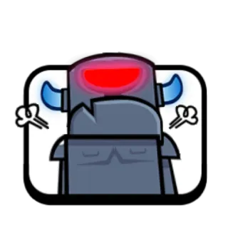 😡 clash royale, video game, rage, emote, mini pekka telegram sticker