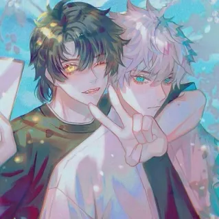 🪢 Anime, Männlich, Freunde, Umarmen, Fanart, Illustration whatsapp sticker