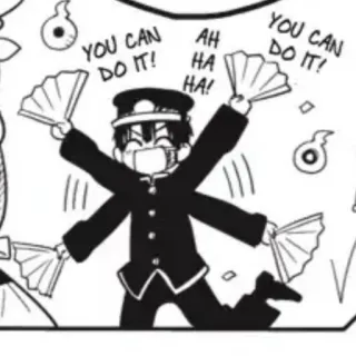🍚 YOU CAN DO IT! AH HA HA! encouragement, anime, cheering, positive, manga telegram sticker