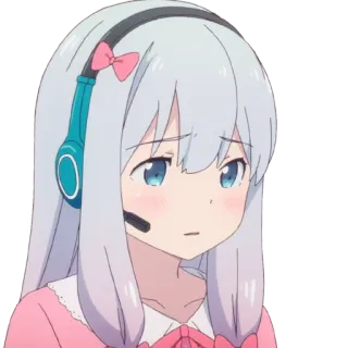 👩 动漫, 女孩, 可爱, 卡通, 角色, 伤心 telegram sticker