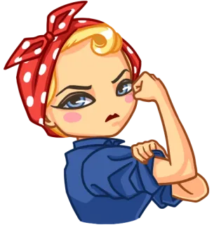 💪 Rosie the Riveter Rosie the Riveter, Feminismus, Girl Power, Wir schaffen das, Vintage, Frau, Empowerment telegram sticker
