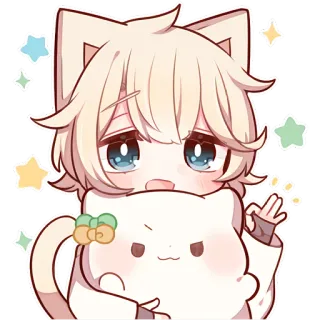 👌 anime, kawaii, cute, sticker, cat, kitten telegram sticker