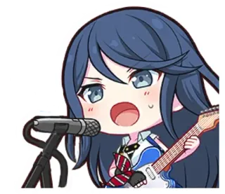 🌟 Anime, Música, Cantor, Guitarra, Chibi whatsapp sticker