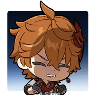 🎭 Tartaglia Genshin Impact Anime, Genshin Impact, Tartaglia, Chibi, Charakter whatsapp sticker
