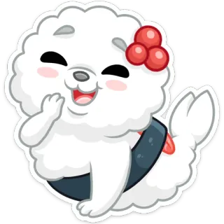 😆 собака, суши, милый, животное, еда, мультфильм telegram sticker