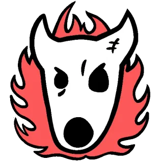 🔥 teschio, fiamme, rabbia, cartone animato, adesivo telegram sticker