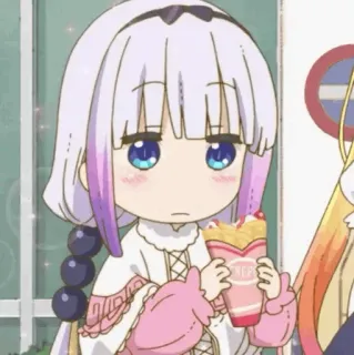 🍓 Kanna Kamui Miss Kobayashi's Dragon Maid Anime, Kawaii, Kanna Kamui, Dragon Maid, Słodkie, Chibi telegram sticker