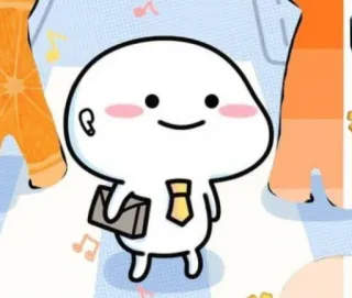 👨‍💼 การ์ตูน, คาวาอิ, น่ารัก, สีขาว, ตัวละคร, เนคไท, ซองจดหมาย telegram sticker
