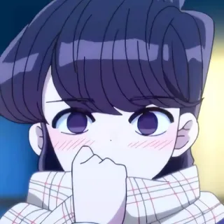 🙂 Komi Shouko Komi Can't Communicate animé, Komi, Komi Can't Communicate, mignon, fille, écharpe whatsapp sticker