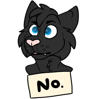 👎 No. cat, no, animal, cartoon, cute, drawing telegram sticker