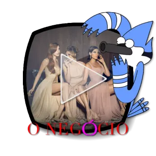 ▶ Mordecai O NEGÓCIO 여자, 비즈니스, 시리즈, 만화, 레귤러 쇼, 캐릭터 telegram sticker
