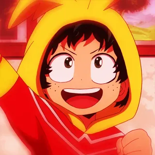 😄 Izuku Midoriya My Hero Academia Аниме, Парень, Герой, Манга, Фанатское творчество, Мультфильм, Моя геройская академия, Изуку Мидория telegram sticker