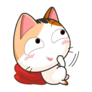 ☺️ gato, fofo, desenho animado, adorável, ilustração telegram sticker