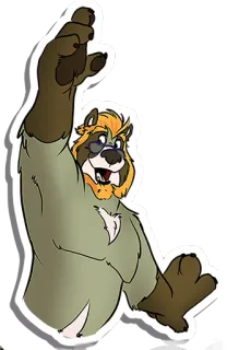 👋 anthropomorphic, bear, cartoon, furry, character, animal telegram sticker