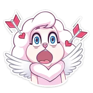 😱 купидон, стрела, сердце, любовь, ангел, мультик, в шоке, милый whatsapp sticker