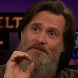 👌 Jim Carrey actor, comedian, beard, portrait, celebrity telegram sticker