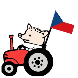 🍺 Igel, Traktor, Tschechien, Flagge, Tier, Cartoon telegram sticker