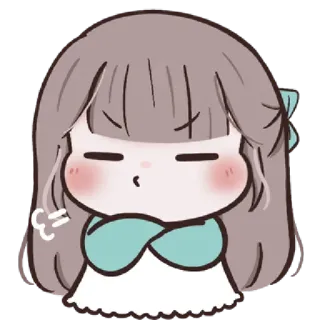 🌙 Cartoon, Meisje, Boos, Geërgerd, Leuk, Kawaii whatsapp sticker