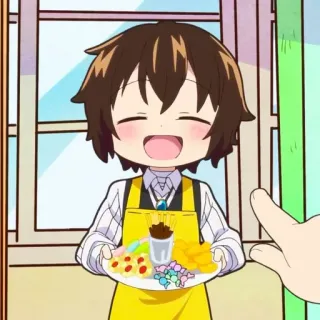 ☕️ Аниме, Чиби, Еда, Порция, Милый, Десерт telegram sticker