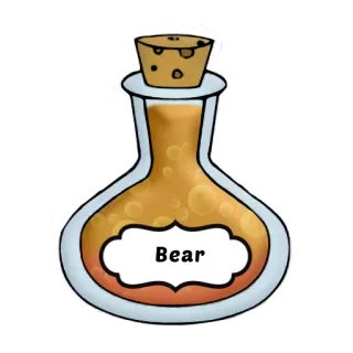 🐻 Bear potion, bear, bottle, magic, fantasy, liquid telegram sticker