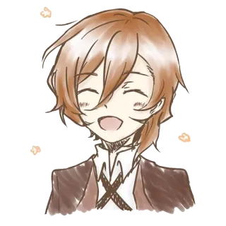 😄 Anime, Charakter, lächelnd, Zeichnung, Porträt, Illustration telegram sticker