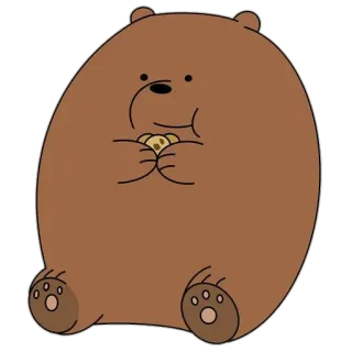 🍪 Grizz We Bare Bears cartoon, bear, eating, cookie, animal telegram sticker