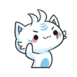 👮‍♀️ 고양이, 귀여운, 스티커, 가운데 손가락, 불쾌한, 제스처 telegram sticker