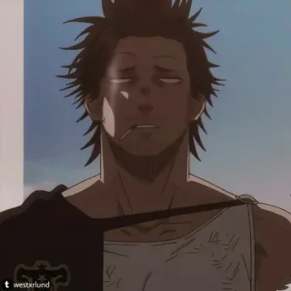 ⚫️ Yami Sukehiro Black Clover Anime, Manga, Black Clover, Yami, Yami Sukehiro, Cigarette whatsapp sticker